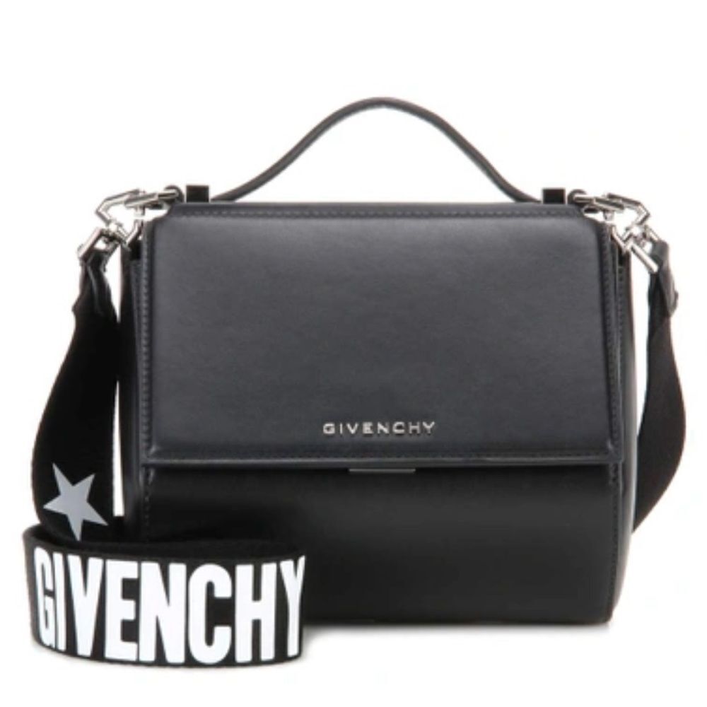 Authentic Givenchy Black Leather Top Handle Crossbody Mini Bag